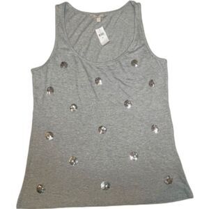 Banana Republic Gray Sequin Tank Top Women's Medium New With Tags